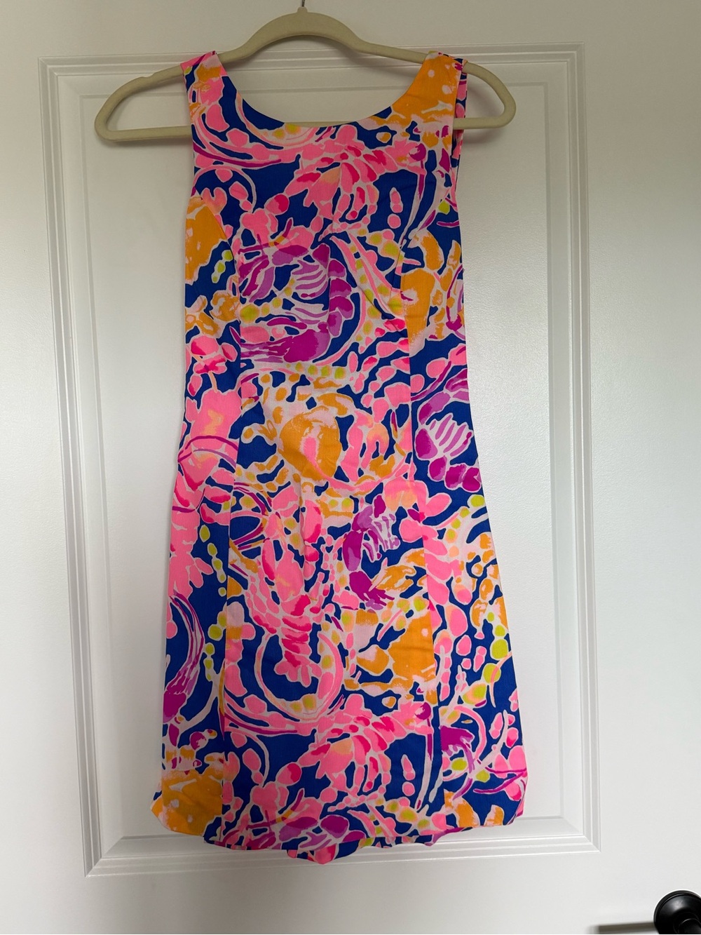 Lilly Pulitzer Neon Pink, Royal Blue & Yellow Floral Shift Dress